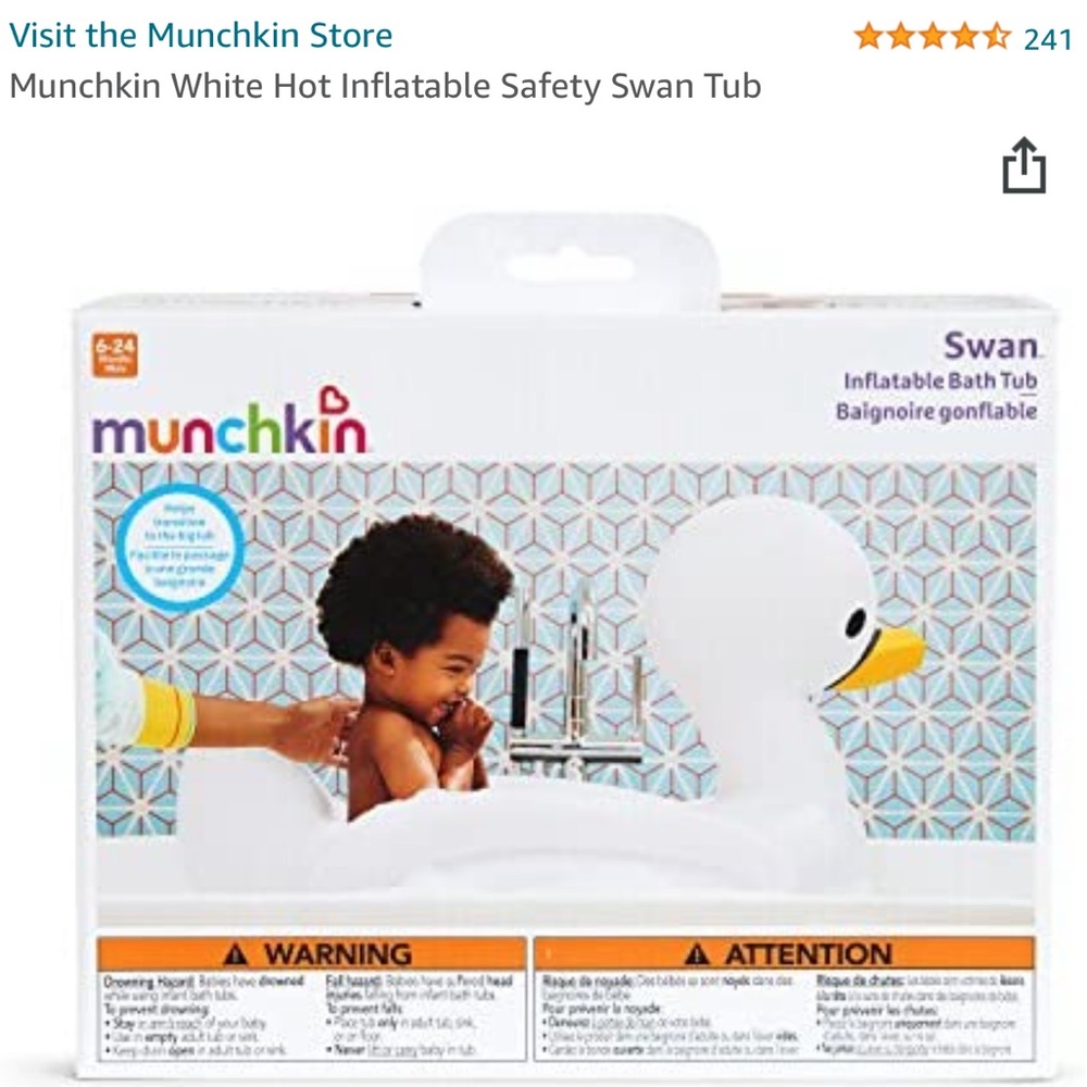 Munchkin Inflatable Swan Tub